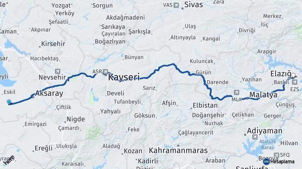 Sultanhanı Elazığ Arası Kaç Km - Yol Tarifi