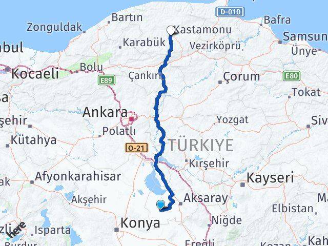 Aksaray Sultanhanı Kastamonu Arası Kaç Km - Yol Haritası