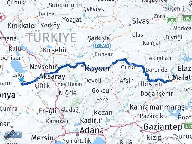 Yeşiltömek Malatya Arası Kaç Km - Yol Tarifi