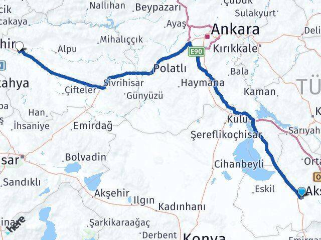 Aksaray Tepebaşı Arası Kaç Km - Yol Tarifi
