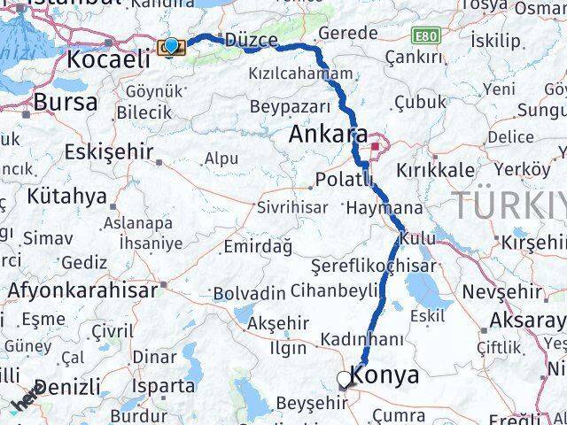 Akyazı Otogarı Konya Arası Kaç Km - Yol Tarifi