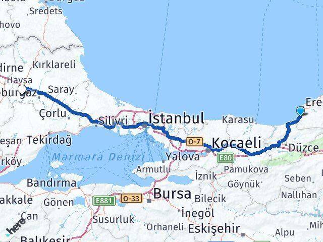 Alaplı Otogarı Babaeski Arası Kaç Km - Yol Tarifi