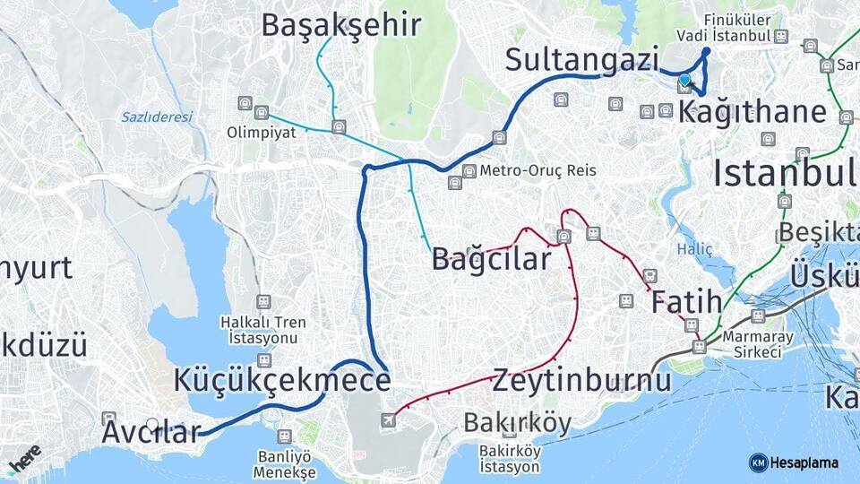 Alibeyköy Cep Otogarı Avcılar Arası Kaç Km - Yol Tarifi