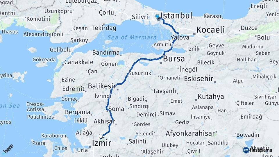 Alibeyköy Cep Otogarı Manisa Arası Kaç Km - Yol Tarifi