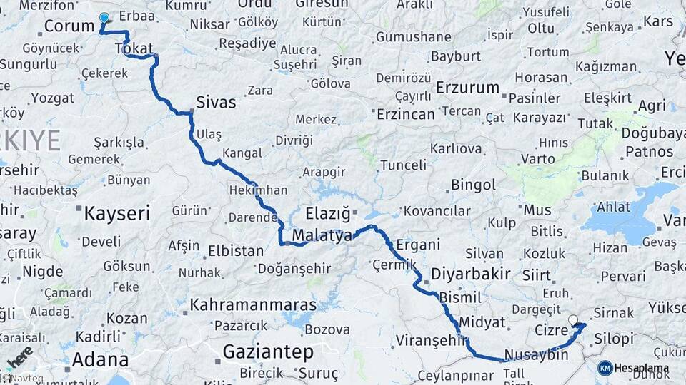 Amasya Amasya Otogarı Arası Kaç Km - Yol Tarifi