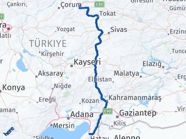 Amasya Belen Hatay Arası Kaç Km - Yol Haritası