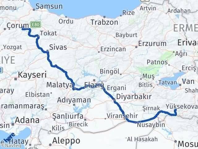 Amasya Beytüşşebap Şırnak Arası Kaç Km - Yol Haritası