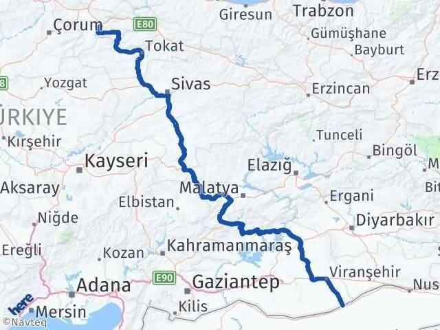 Amasya Ceylanpınar Şanlıurfa Arası Kaç Km - Yol Haritası