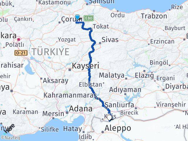 Amasya Elbeyli Kilis Arası Kaç Km - Yol Haritası