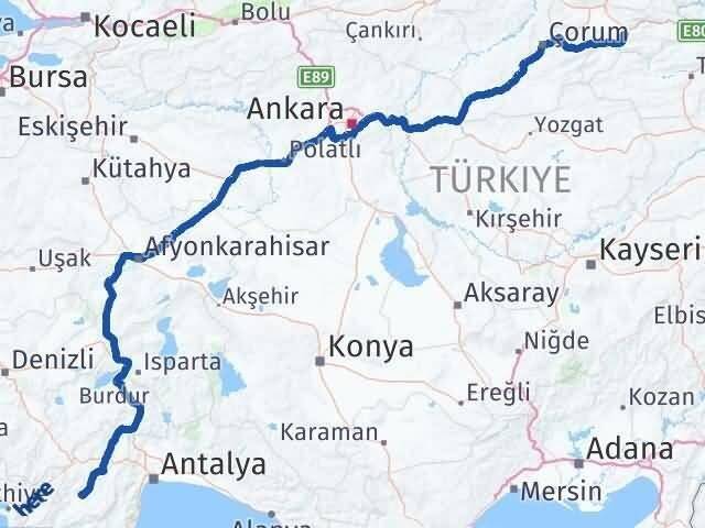Amasya Elmalı Antalya Arası Kaç Km - Yol Haritası