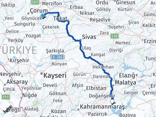 Göynücek Adıyaman Arası Kaç Km - Yol Tarifi