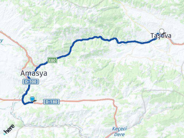 İlyas Taşova Arası Kaç Km - Yol Tarifi