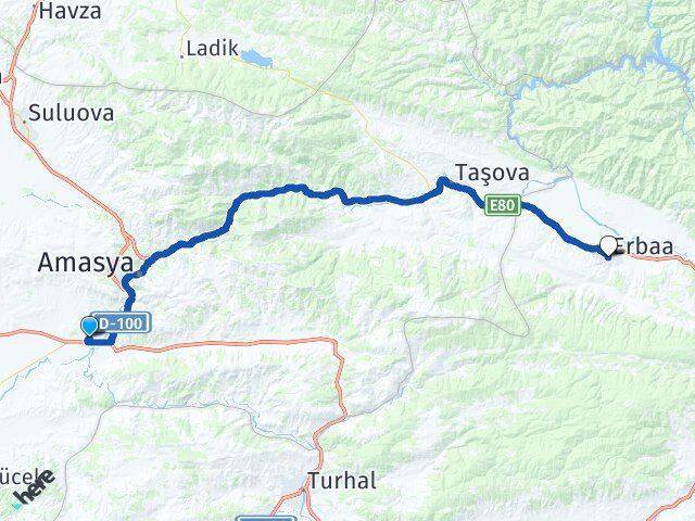 Kayabaşı Erbaa Arası Kaç Km - Yol Tarifi