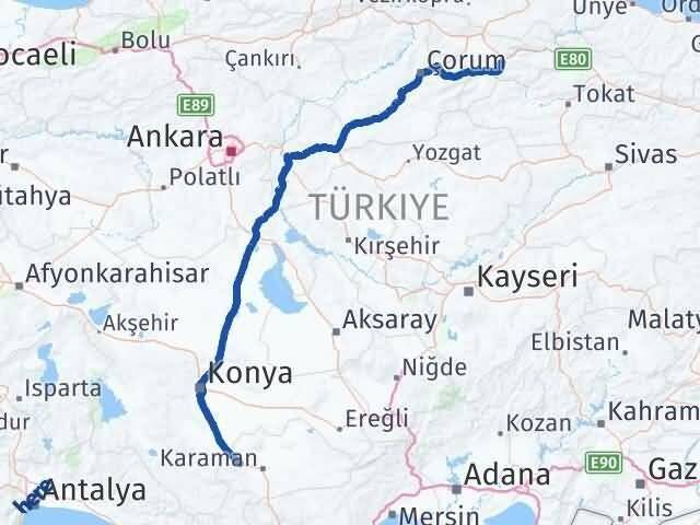 Amasya Kazımkarabekir Karaman Arası Kaç Km - Yol Haritası