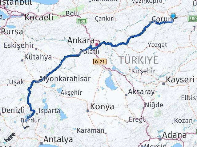 Amasya Kemer Arası Kaç Km - Yol Tarifi