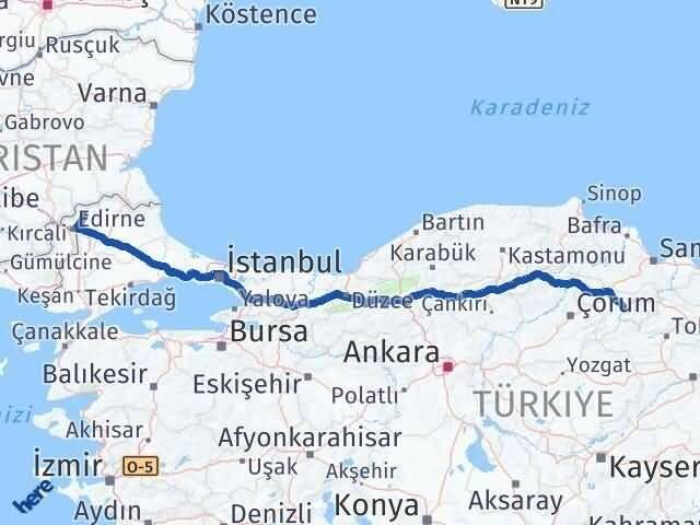 Amasya Lalapaşa Edirne Arası Kaç Km - Yol Haritası