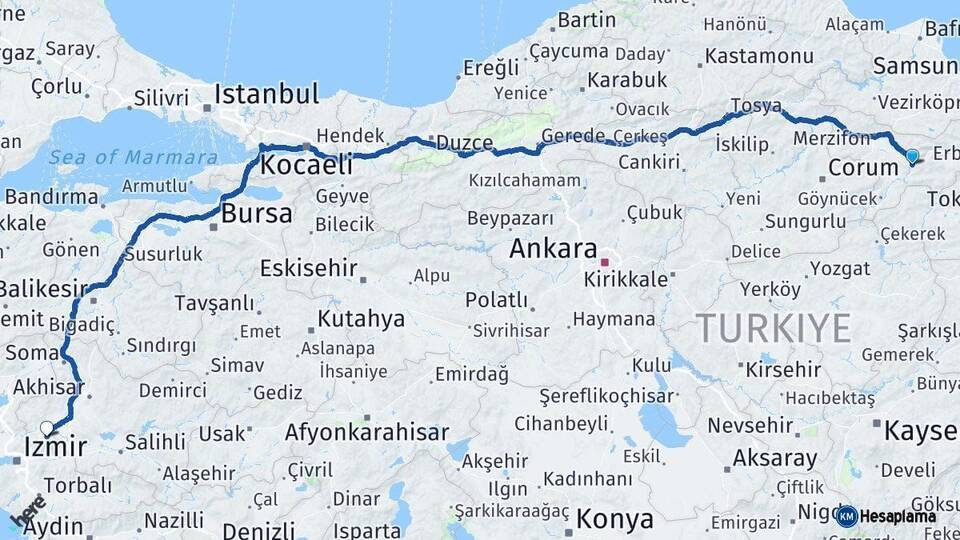 Amasya Manisa Arası Kaç Km - Yol Haritası