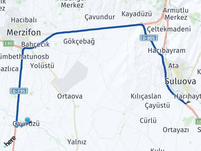 Çayırözü Suluova Otogarı Arası Kaç Km - Yol Tarifi
