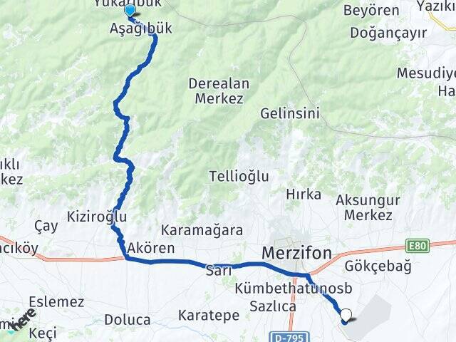 Ortabük Merzifon Havalimanı Arası Kaç Km - Yol Tarifi