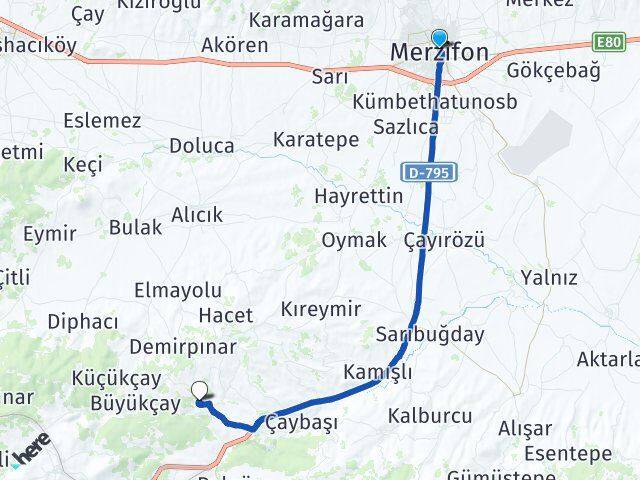 Amasya Merzifon Pekmezci Merzifon Arası Kaç Km - Yol Haritası