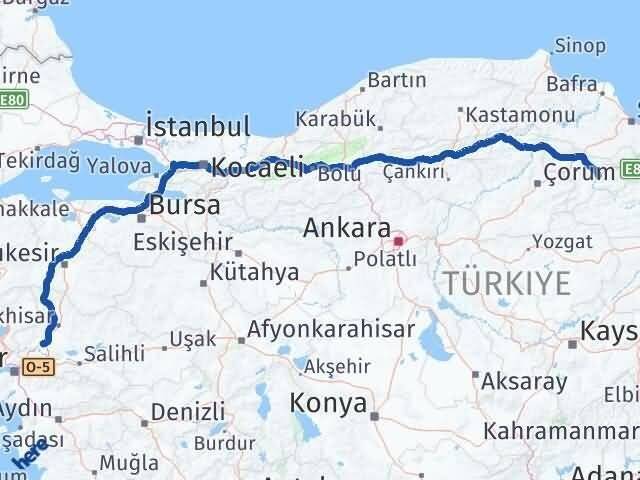 Amasya Saruhanlı Manisa Arası Kaç Km - Yol Haritası