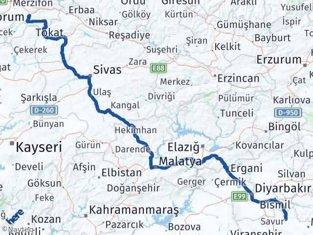 Amasya Savur Mardin Arası Kaç Km - Yol Haritası