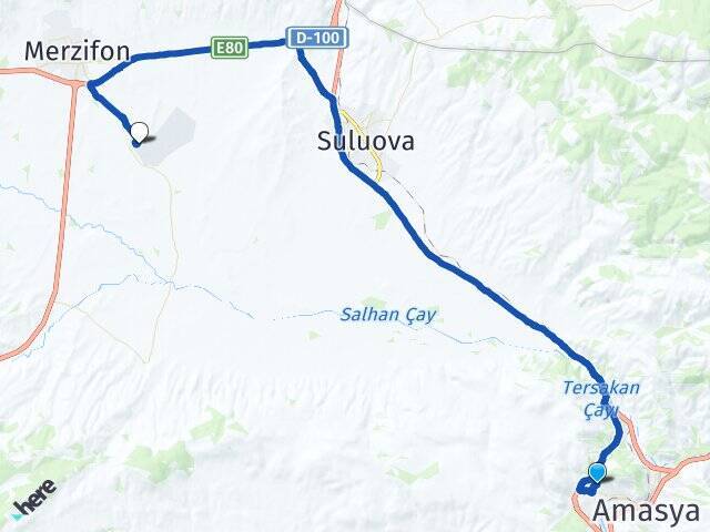 Şeyhcui Merzifon Havalimanı Arası Kaç Km - Yol Tarifi
