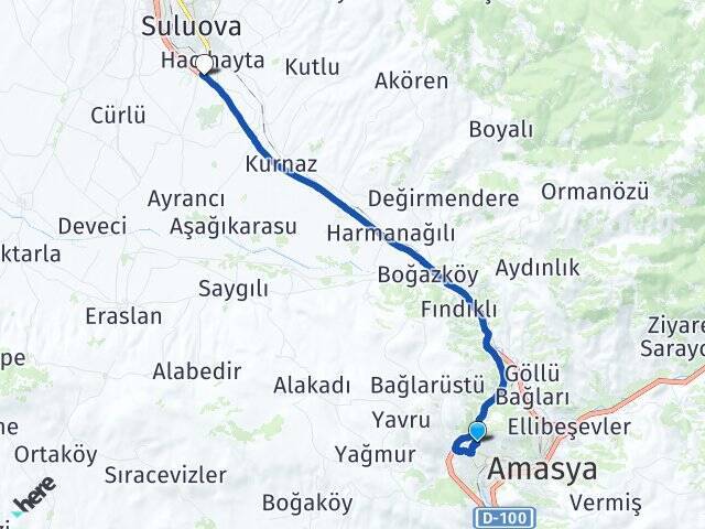 Şeyhcui Suluova Otogarı Arası Kaç Km - Yol Tarifi