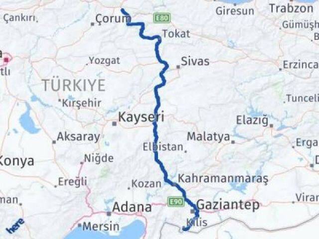 Amasya Suluova Kilis Arası Kaç Km - Yol Haritası