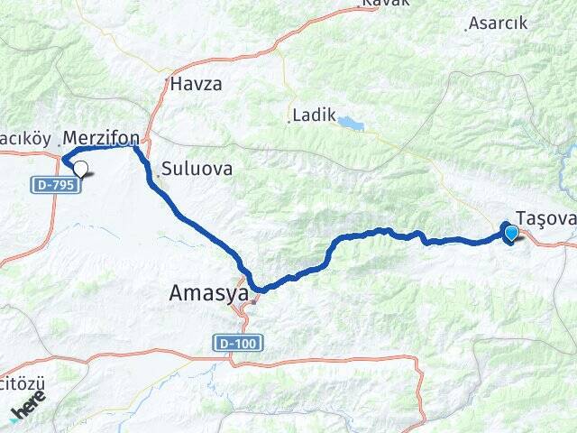 Güvendik Merzifon Havalimanı Arası Kaç Km - Yol Tarifi
