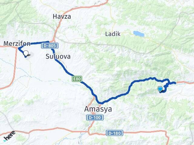 Yukarıbaraklı Merzifon Havalimanı Arası Kaç Km - Yol Tarifi