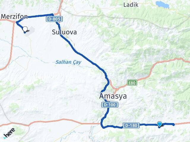 Uygur Merzifon Havalimanı Arası Kaç Km - Yol Tarifi