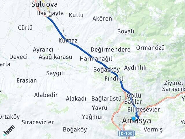 Yüzevler Suluova Otogarı Arası Kaç Km - Yol Tarifi