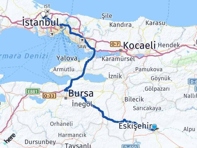 Anadolu Üniversitesi Çilingir Arası Kaç Km - Yol Tarifi