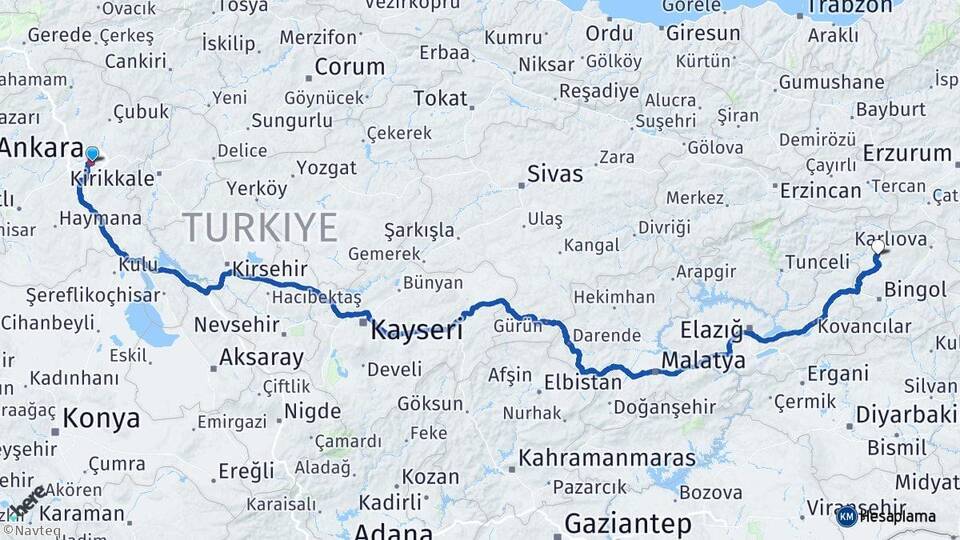 Ankara Adaklı Arası Kaç Km - Yol Tarifi