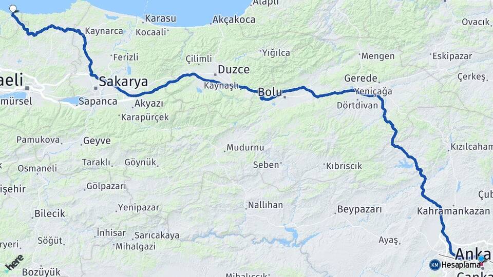 Ankara Ağva Şile İstanbul Arası Kaç Km - Yol Haritası
