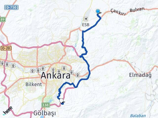 Büğdüz Yıldırım Beyazıt Üniversitesi Arası Kaç Km - Yol Tarifi