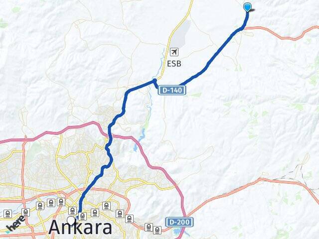 Galaba Hacı Bayram Veli Üniversitesi Arası Kaç Km - Yol Tarifi