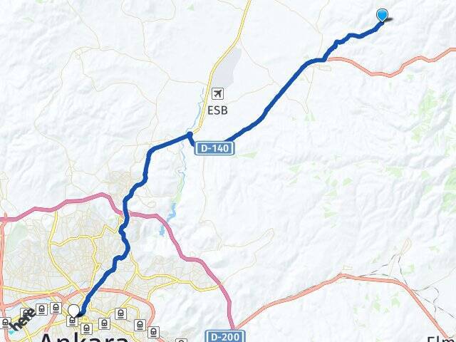 Uzunlar Ankara Tren Garı Arası Kaç Km - Yol Tarifi