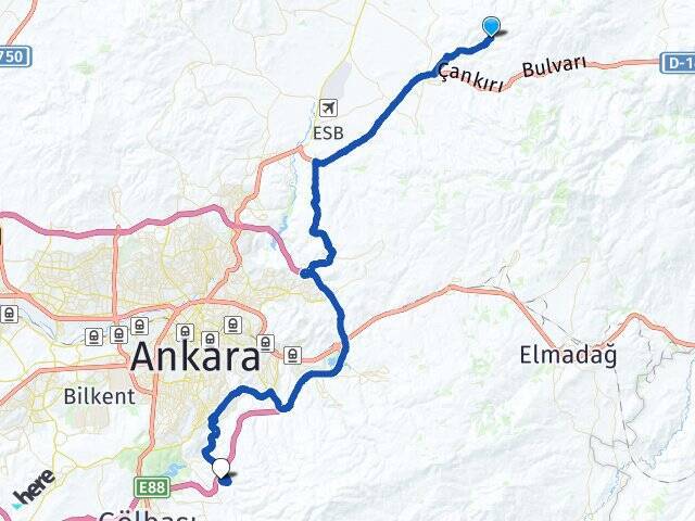 Uzunlar Yıldırım Beyazıt Üniversitesi Arası Kaç Km - Yol Tarifi