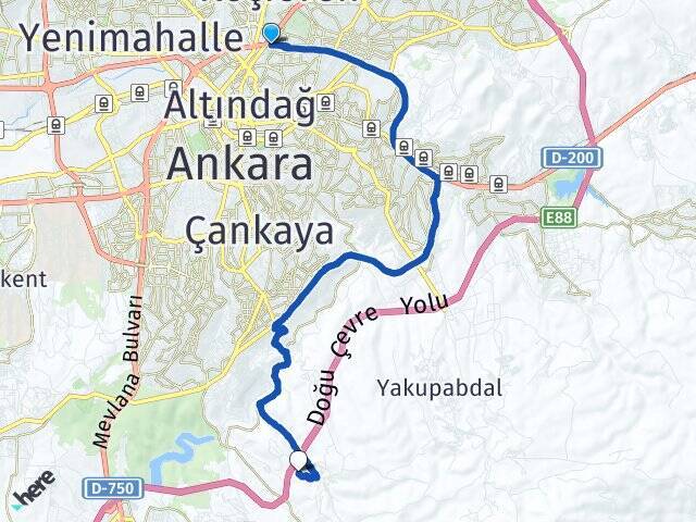 Aydınlıkevler Yıldırım Beyazıt Üniversitesi Arası Kaç Km - Yol Tarifi