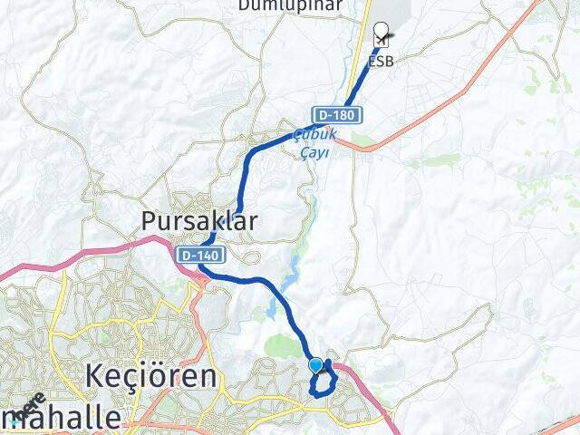 Beşikkaya Esenboğa Havalimanı Arası Kaç Km - Yol Tarifi