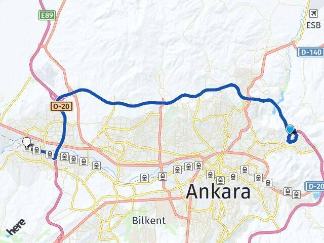 Beşikkaya Sincan YHT Garı Arası Kaç Km - Yol Tarifi