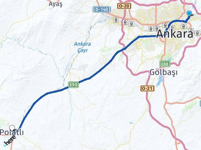 Doğantepe Polatlı YHT Garı Arası Kaç Km - Yol Tarifi