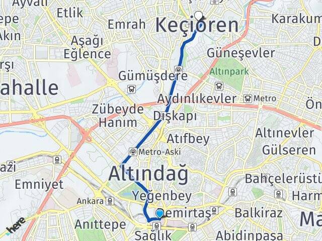 Hacettepe Keçiören Arası Kaç Km - Yol Tarifi