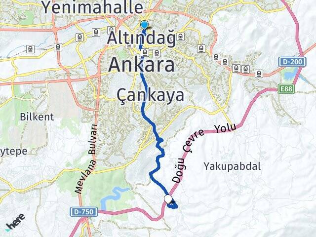 Hacı Bayram Yıldırım Beyazıt Üniversitesi Arası Kaç Km - Yol Tarifi