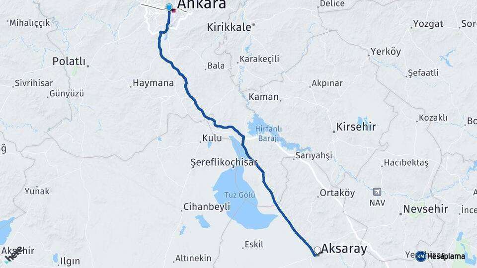 Ankara AŞTİ Otogarı Aksaray Arası Kaç Km - Yol Tarifi