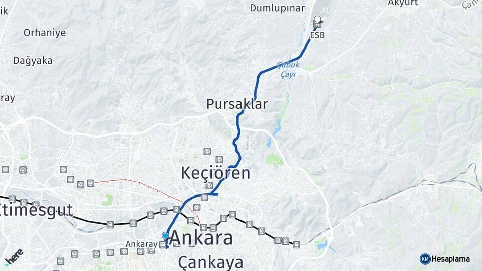 Ankara AŞTİ Otogarı Esenboğa Havalimanı Arası Kaç Km - Yol Tarifi