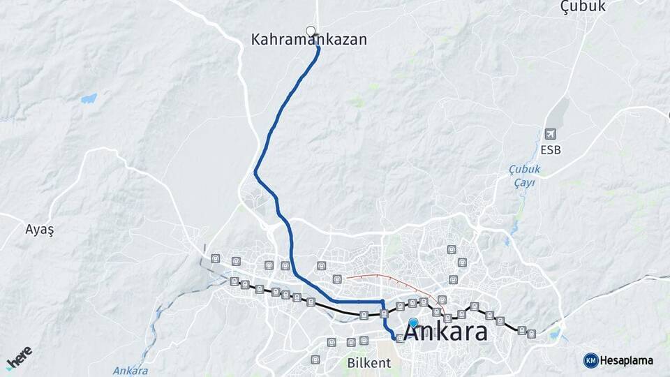 Ankara AŞTİ Otogarı Kahramankazan Arası Kaç Km - Yol Tarifi