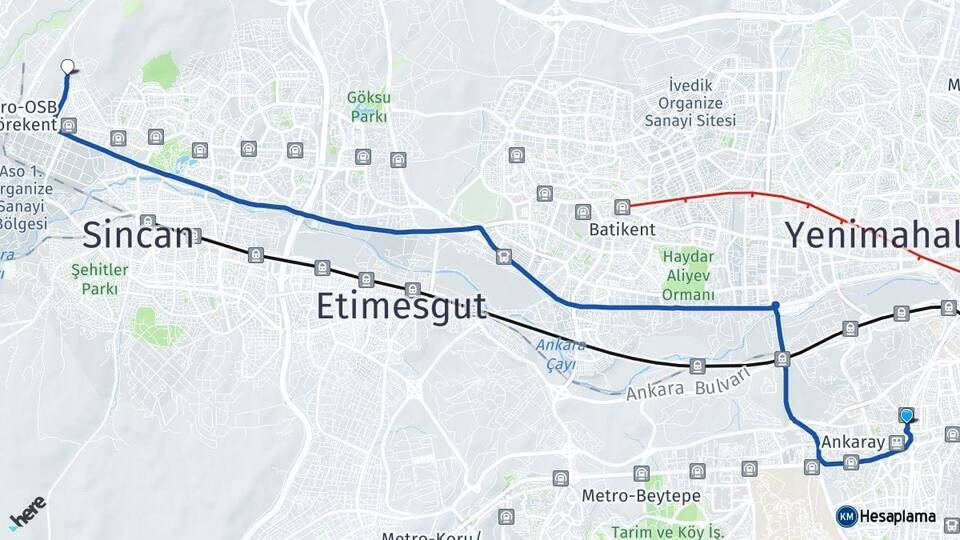 Ankara AŞTİ Otogarı Törekent Arası Kaç Km - Yol Tarifi